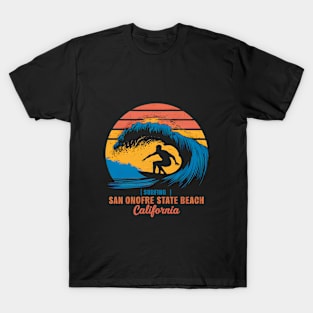 Surfing San Onofre State Beach California | Surfing Lovers Gifts T-Shirt